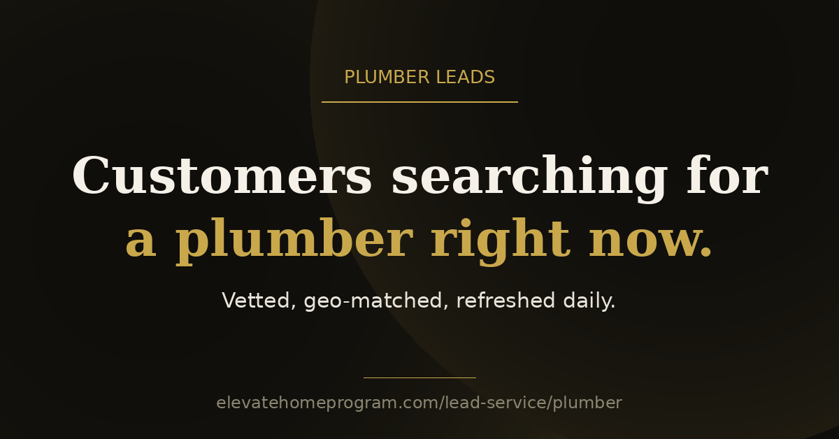 Plumber leads card